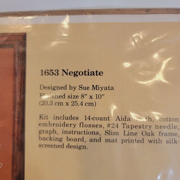 The Creative Circle #1653 "Love, Honor, Negotiate" VTG Counted Cross Stitch Kit - Picture 3 of 4